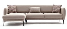 Canapé d'angle gauche moderne tissu beige clair Valiko 265 cm