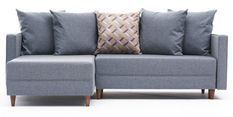 Canapé d'angle gauche tissu bleu Klina 215 cm
