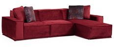 Canapé d'angle droit tissu doux rouge Lego 300 cm