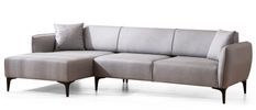 Canapé d'angle gauche tissu gris clair Bellano 270 cm