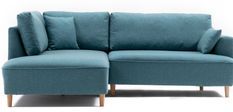 Canapé d'angle gauche tissu turquoise Akena 236 cm