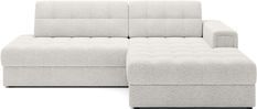 Canapé d'angle KELLY tissu bouclette - Rangement et convertible