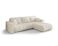 Canapé d'angle MILO PREMIUM Droite en sénile beige avec fonction couchage