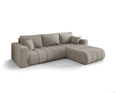 Canapé d'angle MILO PREMIUM Droite en sénile beige avec fonction couchage