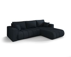 Canapé d'angle MILO PREMIUM Droite en sénile bleu avec fonction couchage