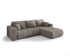 Canapé d'angle MILO PREMIUM Droite en sénile brun foncé avec fonction couchage