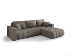Canapé d'angle MILO PREMIUM Droite en sénile gris avec fonction couchage