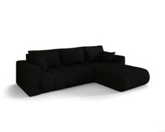 Canapé d'angle MILO PREMIUM Droite en sénile noir avec fonction couchage