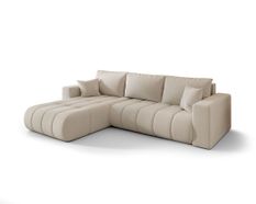 Canapé d'angle MILO PREMIUM Gauche en sénile beige clair avec fonction couchage