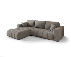 Canapé d'angle MILO PREMIUM Gauche en sénile brun foncé avec fonction couchage