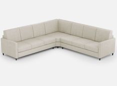 Canapé d'angle moderne italien tissu blanc cassé Korane - 5 tailles