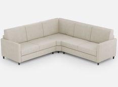 Canapé d'angle moderne italien tissu blanc cassé Korane - 5 tailles
