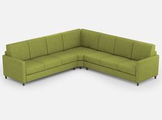 Canapé d'angle moderne italien tissu vert pistache Korane - 5 tailles