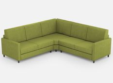Canapé d'angle moderne italien tissu vert pistache Korane - 5 tailles
