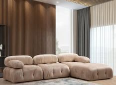 Canapé d’angle modulable BUBBLE en tissu – 288 cm