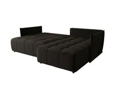 Canapé d'angle ONIL Droite en velours gris foncé avec fonction couchage