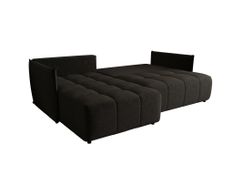 Canapé d'angle ONIL Gauche en velours gris foncé avec fonction couchage