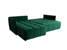 Canapé d'angle ONIL Gauche velours vert avec fonction couchage