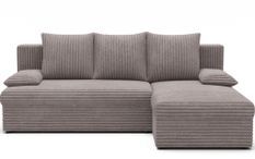 Canapé d’angle réversible convertible GARY en tissu côtelé – 206 cm