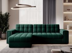 Canapé d’angle réversible convertible KLUMANN en velours – 260 cm