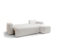 Canapé d’angle tissu bouclé convertible avec coffre CENA