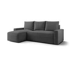 Canapé d’angle tissu bouclé convertible avec coffre NORE