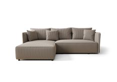 Canapé d’angle tissu convertible avec coffre MILAN