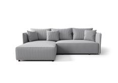 Canapé d’angle tissu convertible avec coffre MILAN