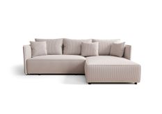 Canapé d’angle tissu convertible avec coffre MILAN