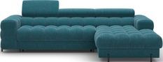 Canapé d’angle convertible tissu Kate – Coffre et appuis-tête réglables