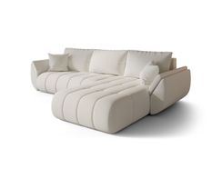 Canapé d'angle TOKYO PREMIUM Droite en sénile beige avec fonction couchage