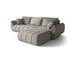 Canapé d'angle TOKYO PREMIUM Droite en sénile beige avec fonction couchage