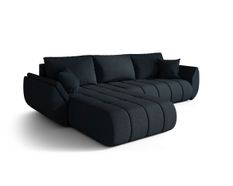Canapé d'angle TOKYO PREMIUM Gauche en sénile bleu avec fonction couchage
