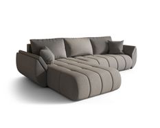 Canapé d'angle TOKYO PREMIUM Gauche en sénile brun foncé avec fonction couchage