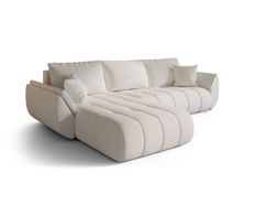 Canapé d’angle velours chenille convertible avec coffre ARCO