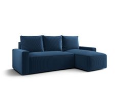 Canapé d’angle velours chenille convertible avec coffre NORE