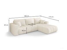 Canapé d’angle velours chenille convertible avec coffre ORIA