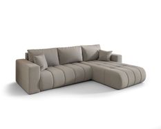 Canapé d’angle velours chenille convertible avec coffre ORIA