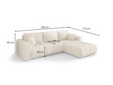 Canapé d’angle velours chenille convertible avec coffre ORIA