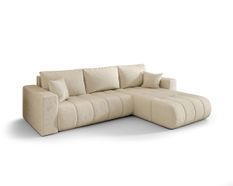 Canapé d’angle velours convertible avec coffre design ORIA
