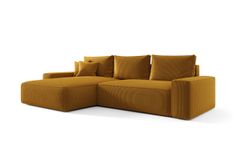 Canapé d’angle velours convertible avec coffre NINA