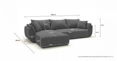 Canapé d’angle velours côtelé convertible avec coffre NOVA