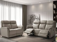 Canapé de relaxation en cuir Kaliza - manuel ou électrique - 2 couleurs - 1, 2 ou 3 places