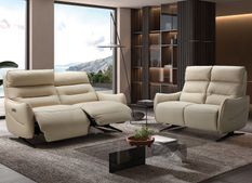 Canapé de relaxation en cuir Kondonia - manuel ou électrique - 2 couleurs - 1, 2 ou 3 places
