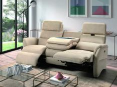 Canapé de relaxation en nubuck Valenza - manuel ou électrique - 2 couleurs - 1, 2 ou 3 places