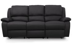 Canapé de relaxation manuel 3 places microfibre noir Confort