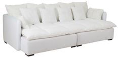 Canapé détachable avec 11 coussins tissu blanc Mika