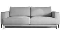 Canapé droit convertible 3 places DAVINA en velours avec coffre et pieds en métal noir – 248 cm