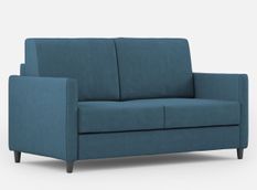 Canapé droit moderne italien tissu bleu Korane - 3 tailles