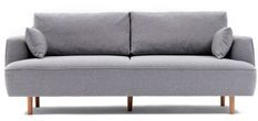 Canapé droit tissu gris clair 3 places Akena 230 cm